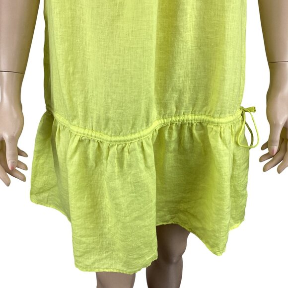 J.Crew‎ Dress Size Medium Yellow Linen Tiered Tank Lightweight Beach - Picture 7 of 7